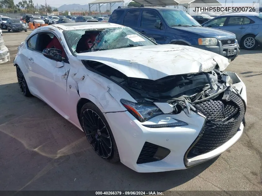 2015 Lexus Rc F VIN: JTHHP5BC4F5000726 Lot: 40266379