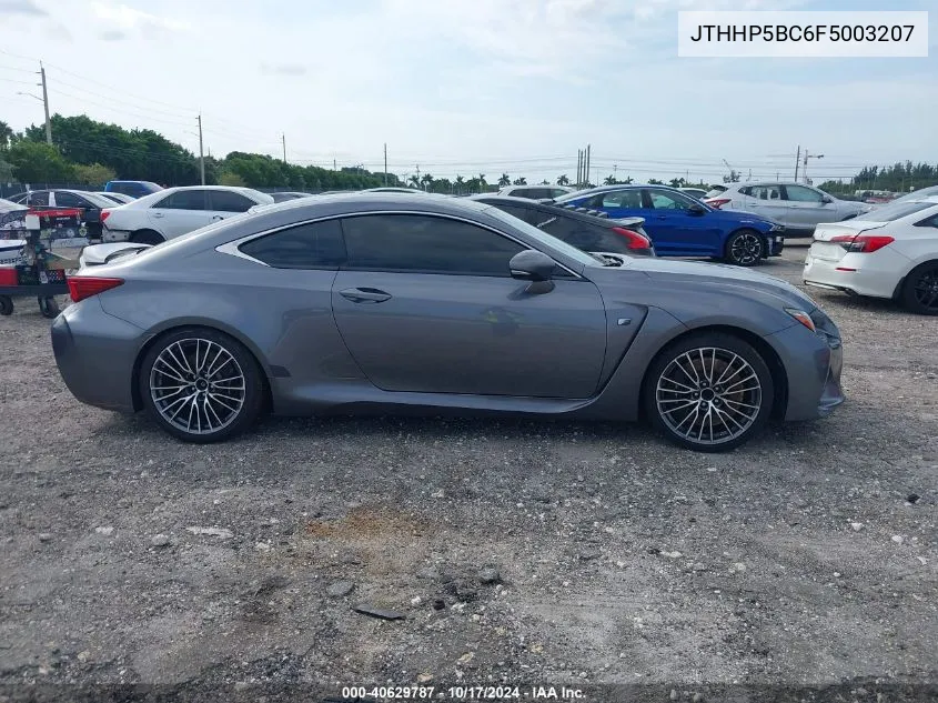 2015 Lexus Rc F VIN: JTHHP5BC6F5003207 Lot: 40629787