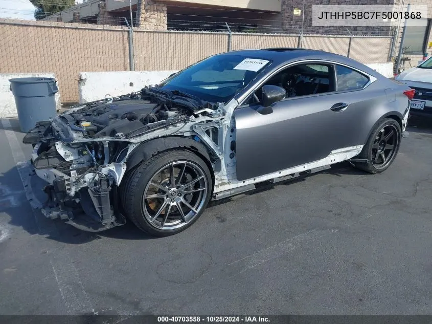 2015 Lexus Rc F VIN: JTHHP5BC7F5001868 Lot: 40703558