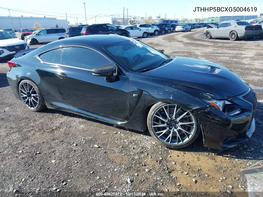 2016 Lexus Rc F VIN: JTHHP5BCXG5004619 Lot: 40627872