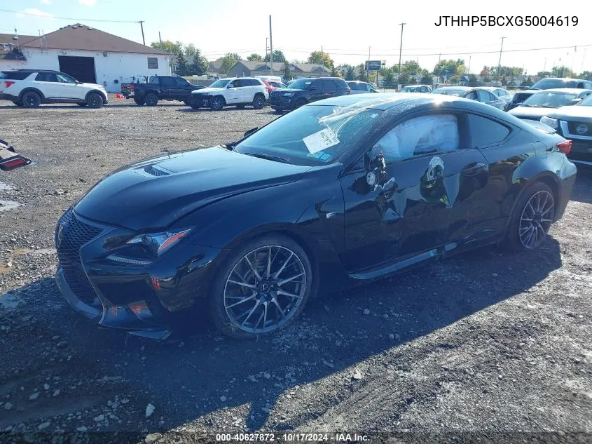 2016 Lexus Rc F VIN: JTHHP5BCXG5004619 Lot: 40627872