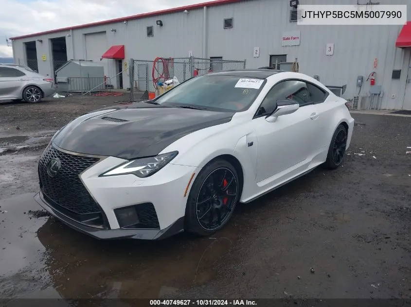 2021 Lexus Rc F Track VIN: JTHYP5BC5M5007990 Lot: 40749627