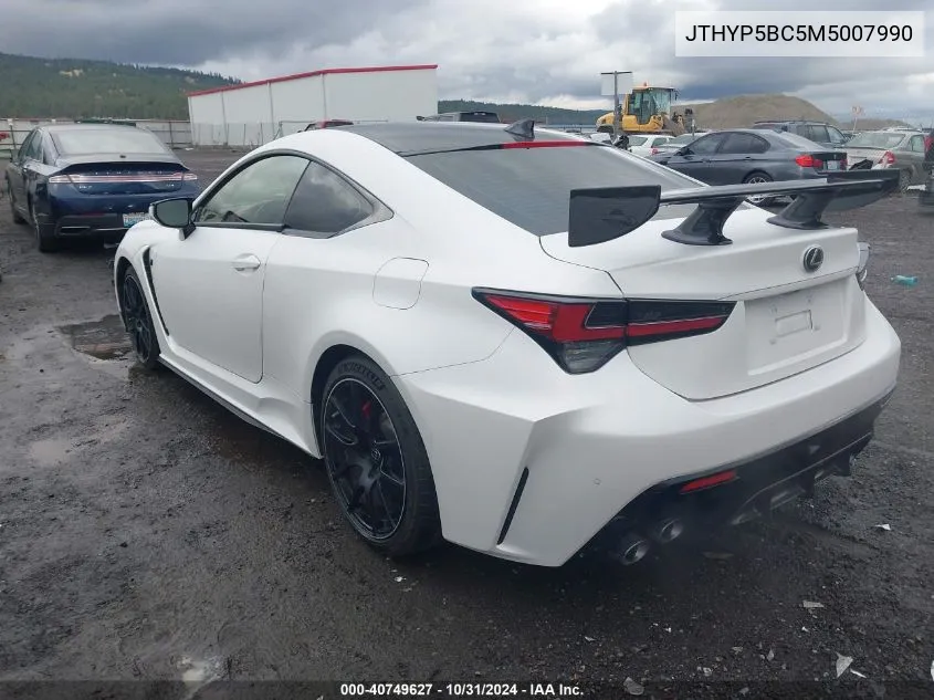 2021 Lexus Rc F Track VIN: JTHYP5BC5M5007990 Lot: 40749627