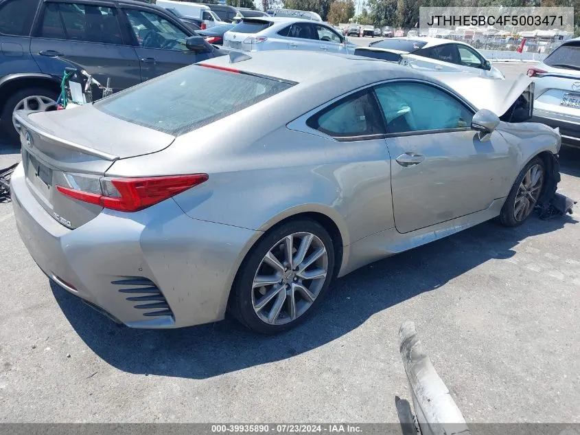 2015 Lexus Rc 350 VIN: JTHHE5BC4F5003471 Lot: 39935890