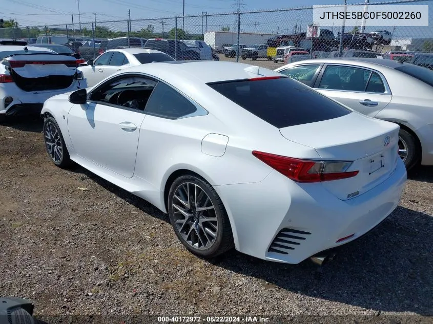 JTHSE5BC0F5002260 2015 Lexus Rc 350