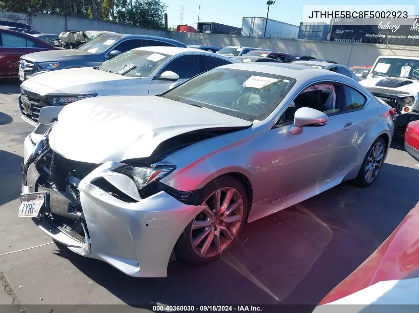 2015 Lexus Rc 350 VIN: JTHHE5BC8F5002923 Lot: 40360030