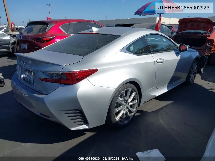 2015 Lexus Rc 350 VIN: JTHHE5BC8F5002923 Lot: 40360030