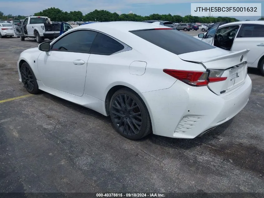 2015 Lexus Rc 350 VIN: JTHHE5BC3F5001632 Lot: 40378815