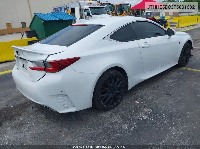 2015 Lexus Rc 350 VIN: JTHHE5BC3F5001632 Lot: 40378815