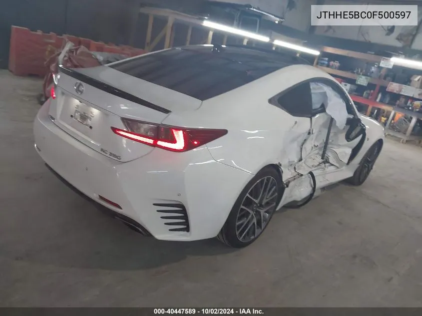 2015 Lexus Rc 350 VIN: JTHHE5BC0F500597 Lot: 40447589