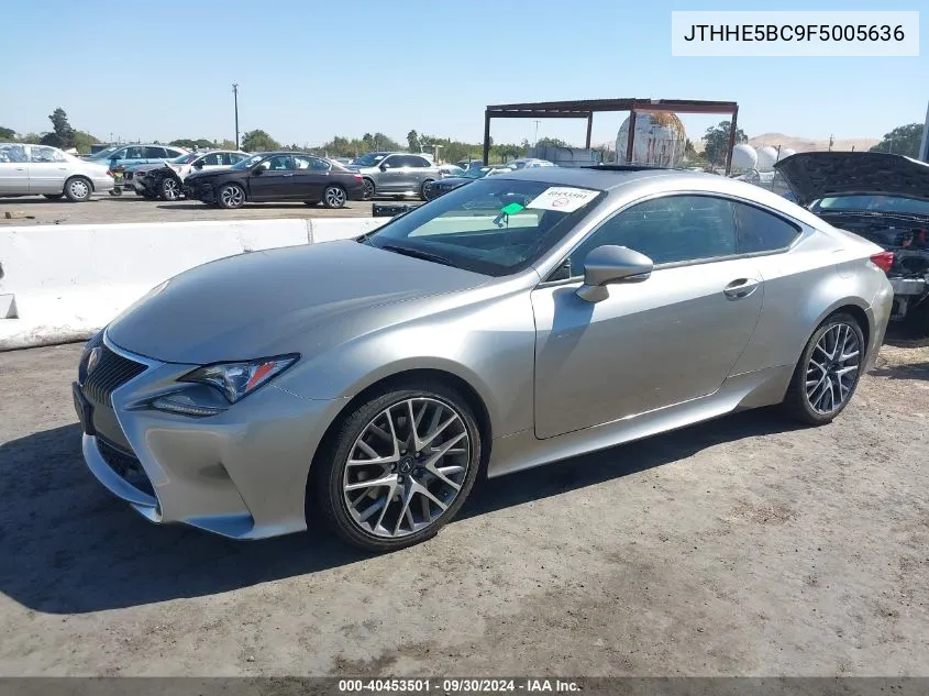 2015 Lexus Rc 350 VIN: JTHHE5BC9F5005636 Lot: 40453501