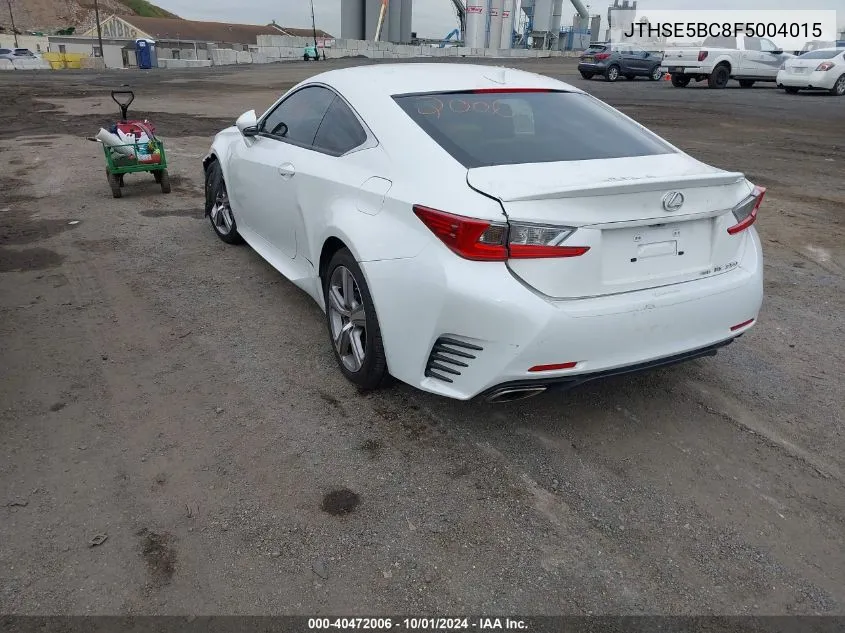 2015 Lexus Rc 350 VIN: JTHSE5BC8F5004015 Lot: 40472006