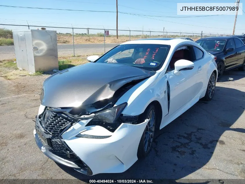 2015 Lexus Rc 350 VIN: JTHHE5BC8F5007989 Lot: 40494024