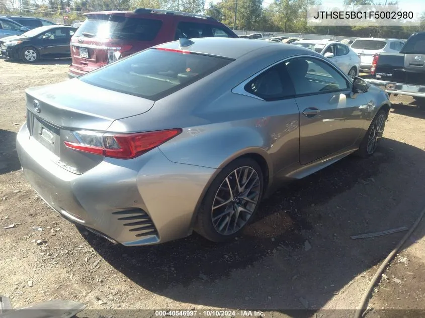 2015 Lexus Rc 350 VIN: JTHSE5BC1F5002980 Lot: 40546997