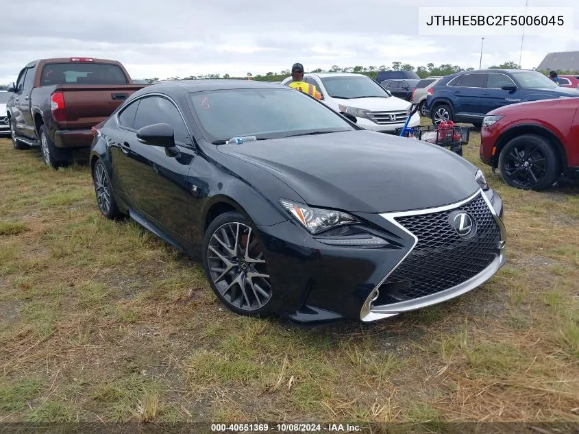 2015 Lexus Rc 350 VIN: JTHHE5BC2F5006045 Lot: 40551369