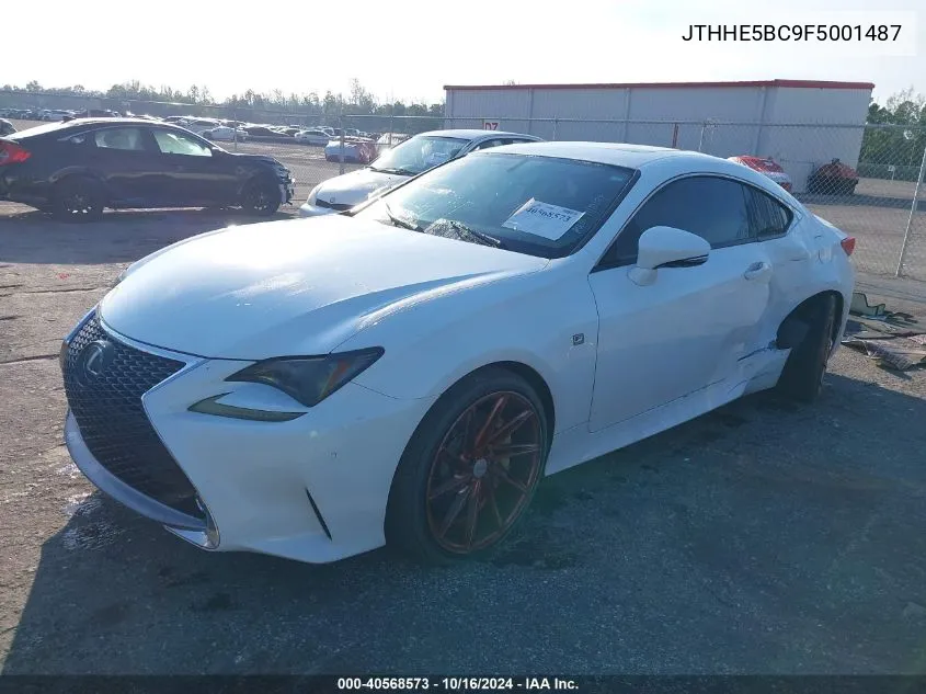 2015 Lexus Rc 350 VIN: JTHHE5BC9F5001487 Lot: 40568573