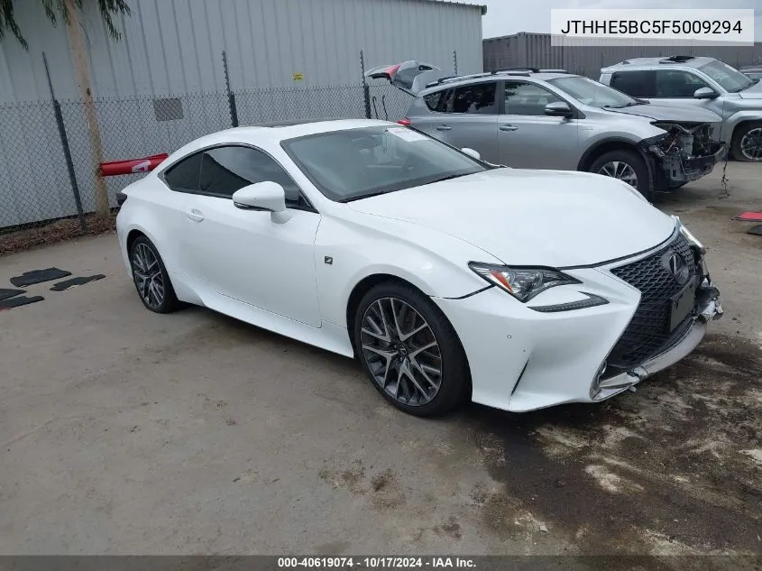 2015 Lexus Rc 350 VIN: JTHHE5BC5F5009294 Lot: 40619074