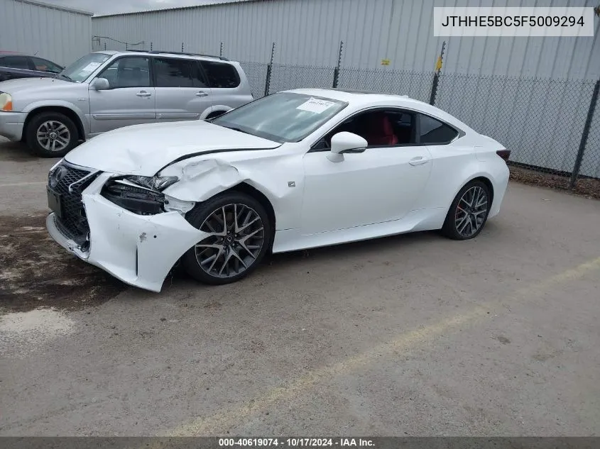 2015 Lexus Rc 350 VIN: JTHHE5BC5F5009294 Lot: 40619074