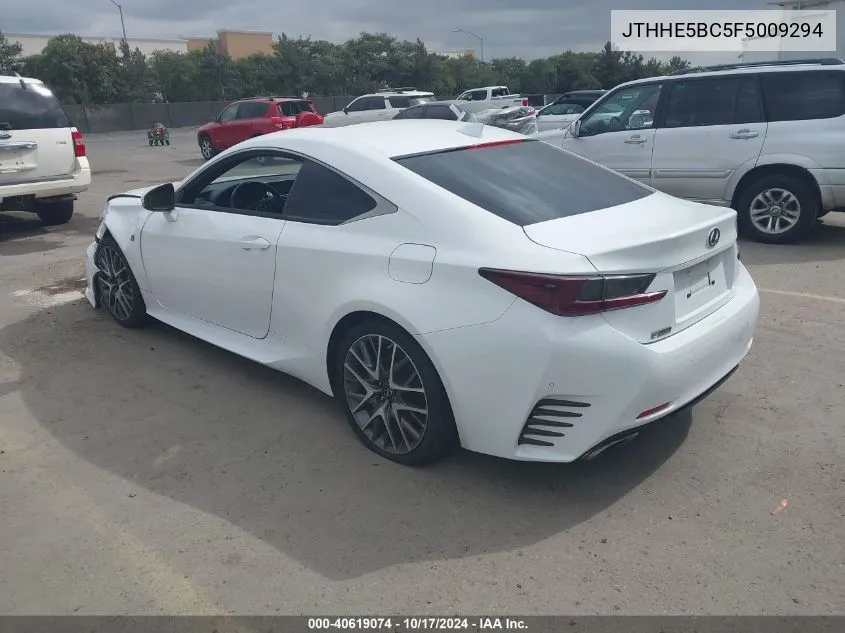 2015 Lexus Rc 350 VIN: JTHHE5BC5F5009294 Lot: 40619074