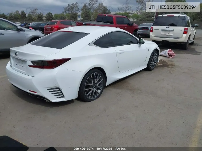 2015 Lexus Rc 350 VIN: JTHHE5BC5F5009294 Lot: 40619074