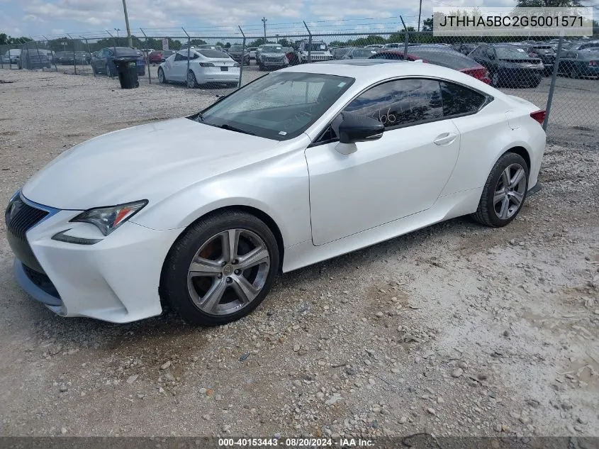 JTHHA5BC2G5001571 2016 Lexus Rc 200T