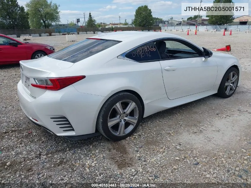 JTHHA5BC2G5001571 2016 Lexus Rc 200T