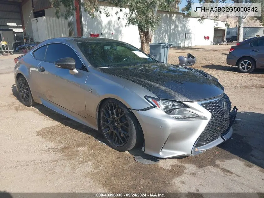 JTHHA5BC2G5000842 2016 Lexus Rc 200T