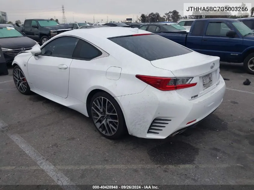 2016 Lexus Rc 200T VIN: JTHHA5BC7G5003266 Lot: 40428948