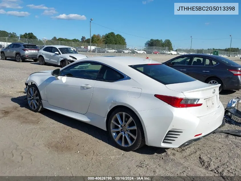 2016 Lexus Rc 350 VIN: JTHHE5BC2G5013398 Lot: 40626799