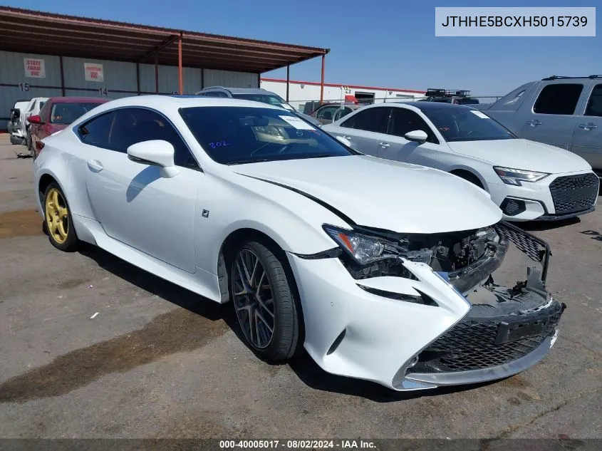 2017 Lexus Rc 350 VIN: JTHHE5BCXH5015739 Lot: 40005017