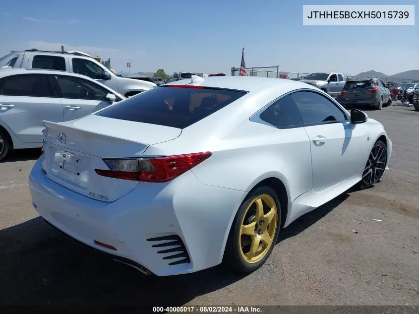 2017 Lexus Rc 350 VIN: JTHHE5BCXH5015739 Lot: 40005017