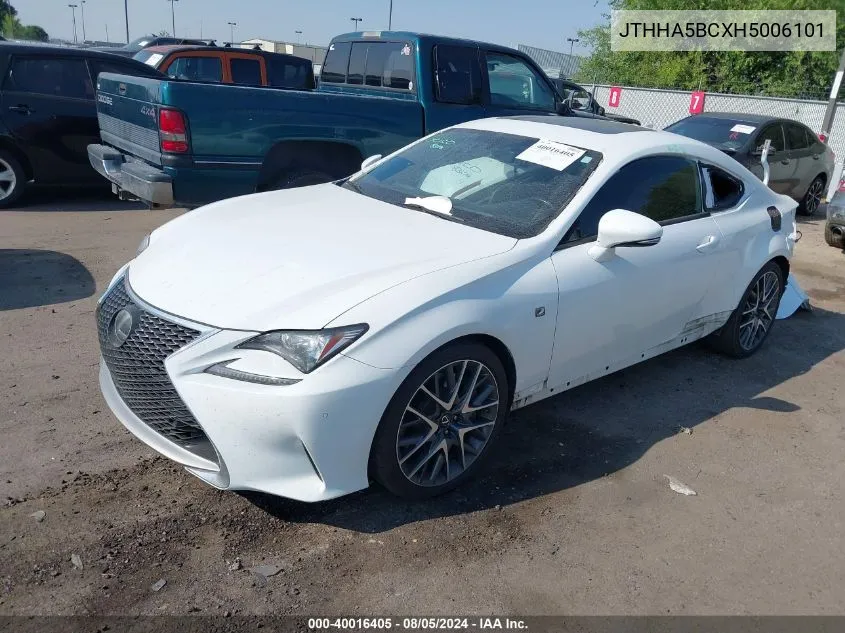 2017 Lexus Rc 200T VIN: JTHHA5BCXH5006101 Lot: 40016405