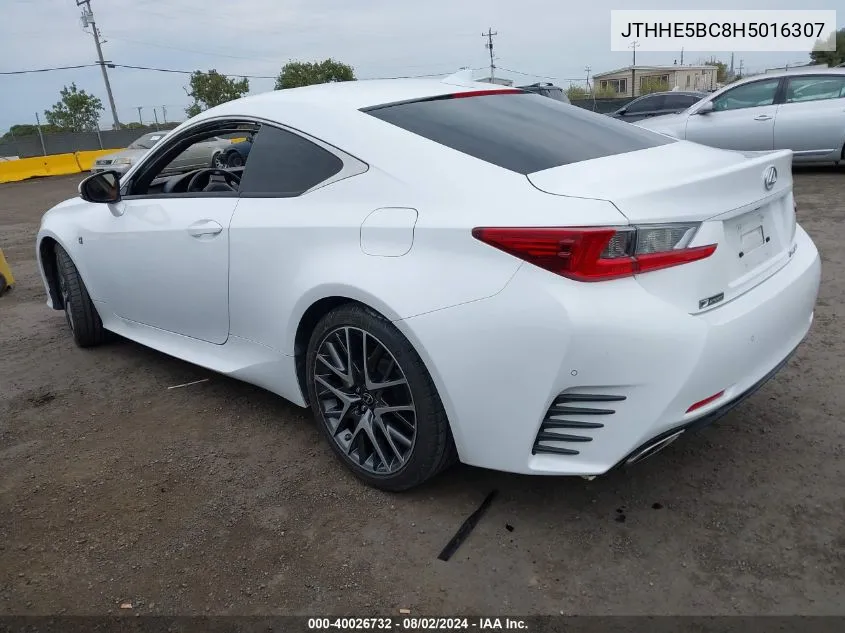 2017 Lexus Rc 350 VIN: JTHHE5BC8H5016307 Lot: 40026732