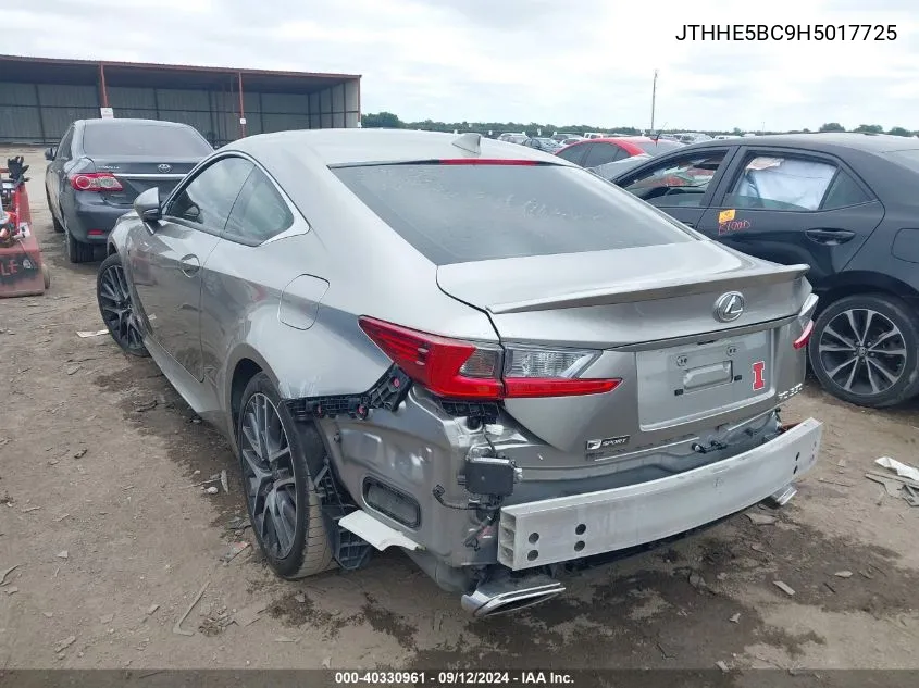 2017 Lexus Rc 350 350 VIN: JTHHE5BC9H5017725 Lot: 40330961