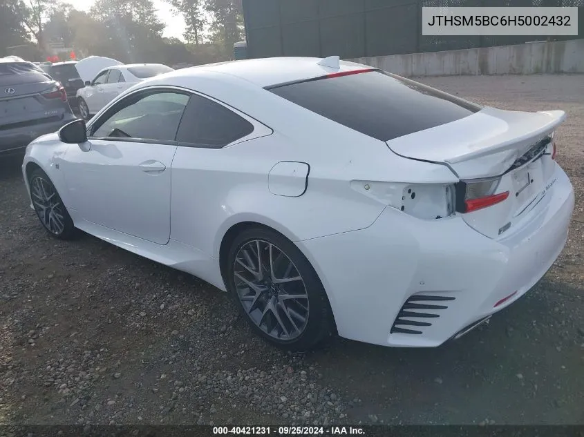 JTHSM5BC6H5002432 2017 Lexus Rc 300