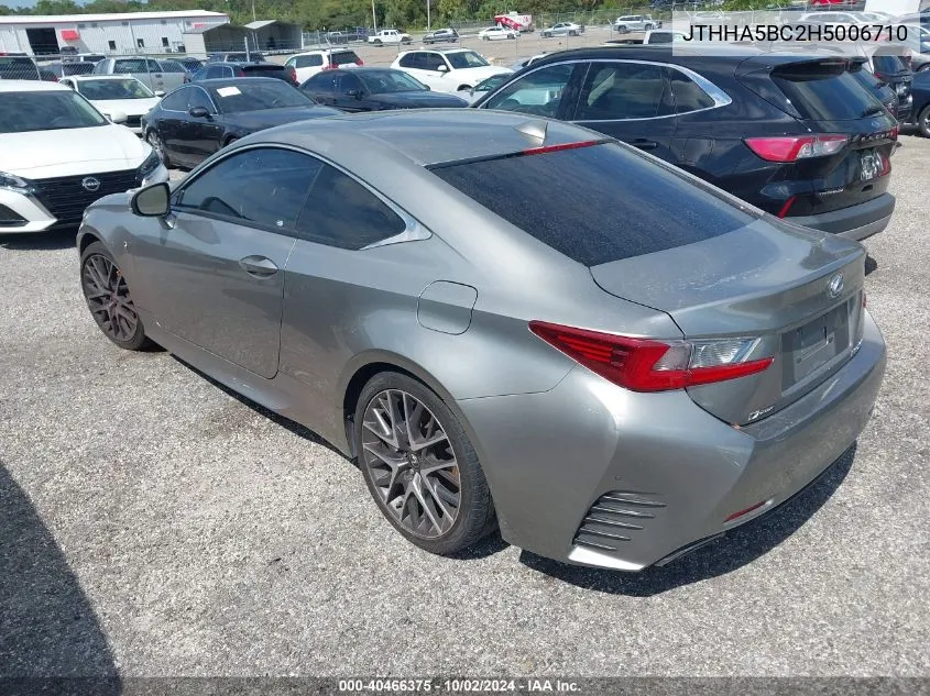 2017 Lexus Rc 200T VIN: JTHHA5BC2H5006710 Lot: 40466375