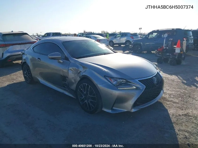 2017 Lexus Rc 200T VIN: JTHHA5BC6H5007374 Lot: 40651208