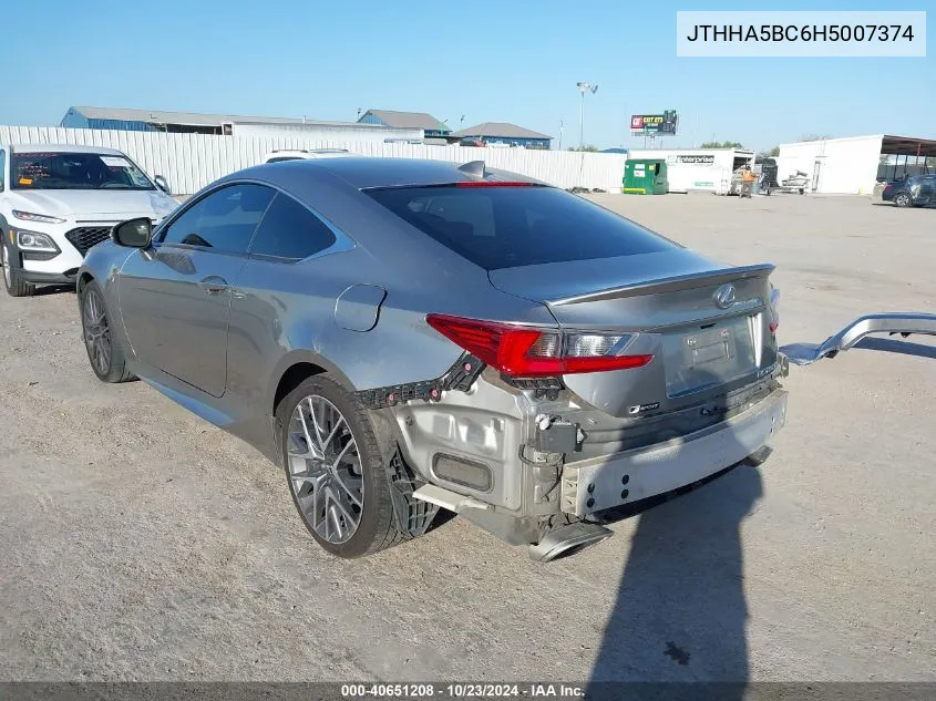 2017 Lexus Rc 200T VIN: JTHHA5BC6H5007374 Lot: 40651208