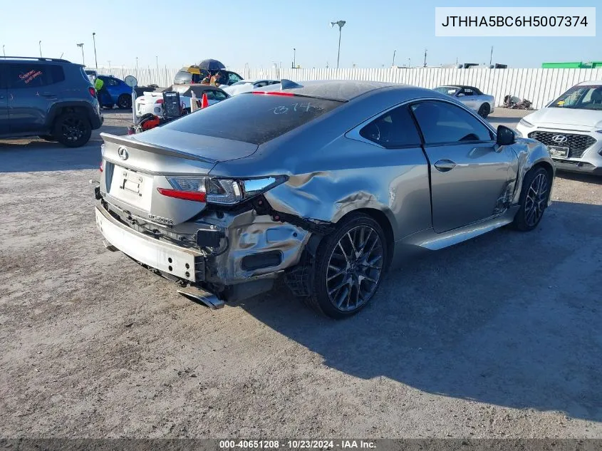 2017 Lexus Rc 200T VIN: JTHHA5BC6H5007374 Lot: 40651208