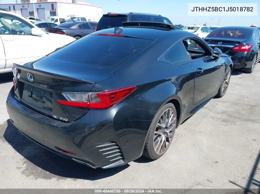 2018 Lexus Rc 350 VIN: JTHHZ5BC1J5018782 Lot: 40440758