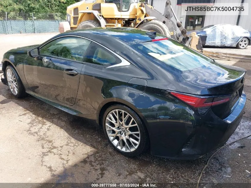 2019 Lexus Rc 300 VIN: JTHS85BC7K5004735 Lot: 39777558