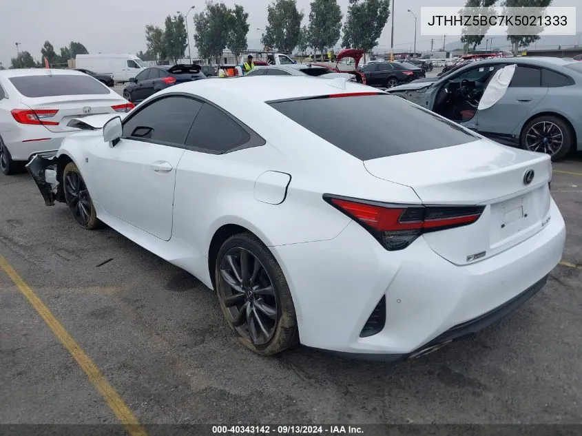 2019 Lexus Rc 350 F Sport VIN: JTHHZ5BC7K5021333 Lot: 40343142