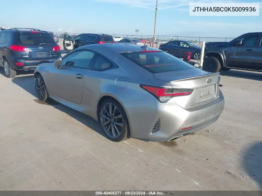 2019 Lexus Rc 300 F Sport VIN: JTHHA5BC0K5009936 Lot: 40405277