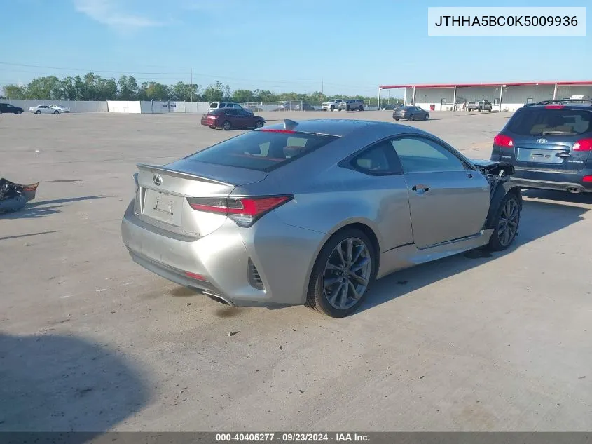 2019 Lexus Rc 300 F Sport VIN: JTHHA5BC0K5009936 Lot: 40405277