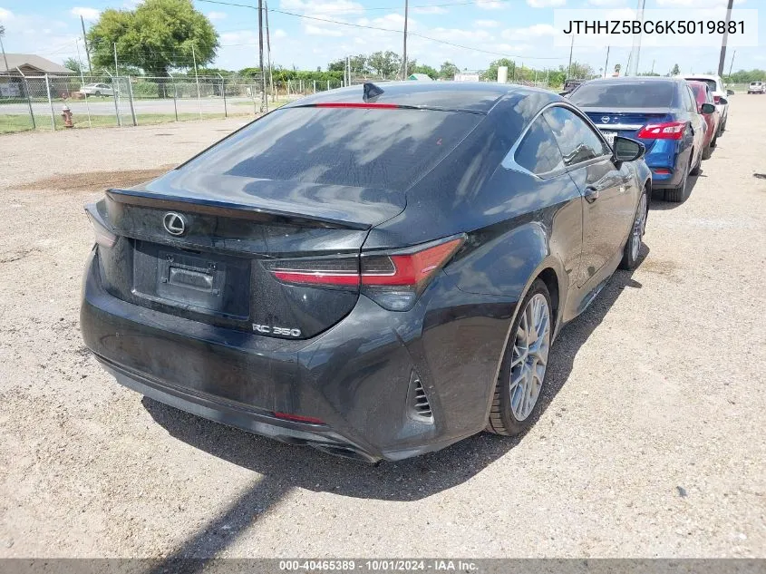 JTHHZ5BC6K5019881 2019 Lexus Rc 350