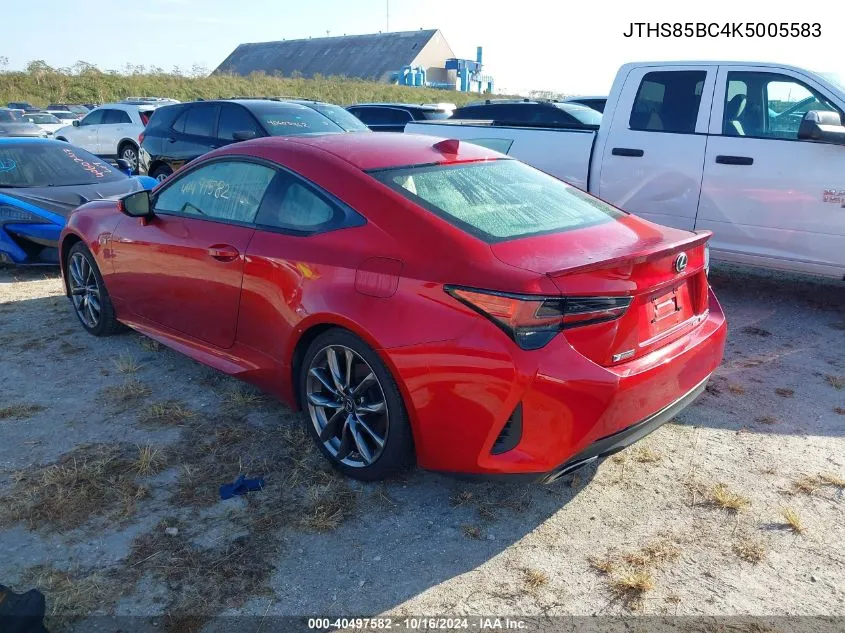 2019 Lexus Rc 300 F Sport VIN: JTHS85BC4K5005583 Lot: 40497582