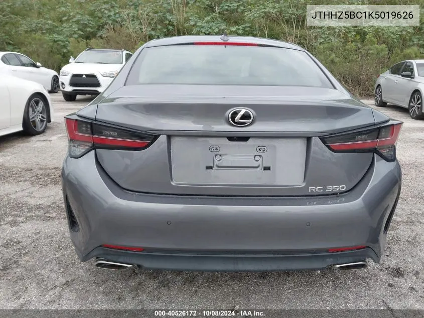 2019 Lexus Rc 350 VIN: JTHHZ5BC1K5019626 Lot: 40526172