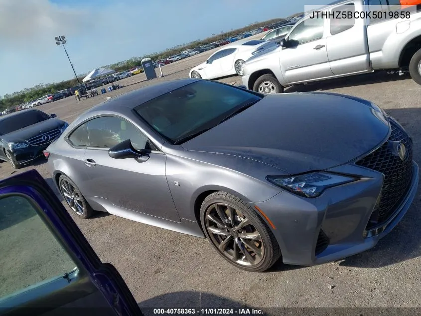 2019 Lexus Rc 350 F Sport VIN: JTHHZ5BC0K5019858 Lot: 40758363