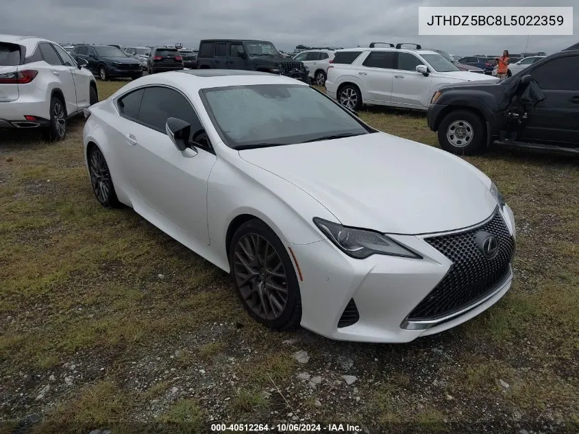 JTHDZ5BC8L5022359 2020 Lexus Rc 350