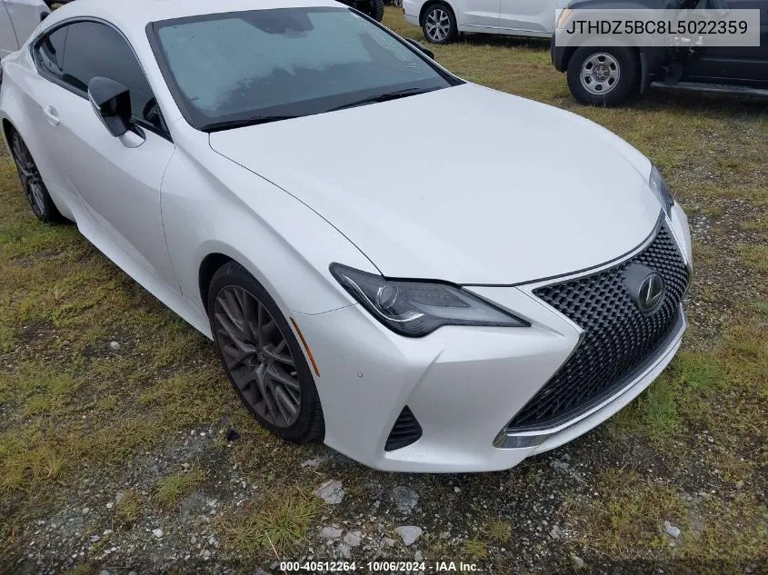 2020 Lexus Rc 350 VIN: JTHDZ5BC8L5022359 Lot: 40512264